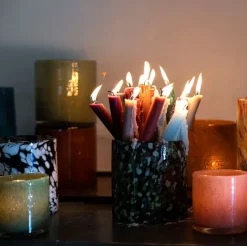 Byon Calore waxinelichtjeshouder XS Ø10 cm, Black-white< Kaarsenhouders & Kaarsenborden