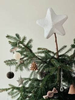Broste Copenhagen Candy kerstboomhanger glas 2-delig, Crème< Kerstdecoraties