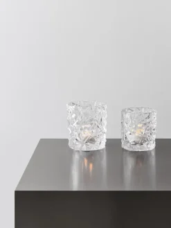 Orrefors Carat waxinelichtjeshouder transparant, 7,9 cm< Kaarsenhouders & Kaarsenborden