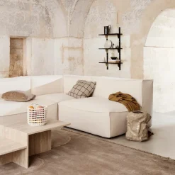 Ferm Living Ceramic gevlochten mand Ø23,5 cm, Off white< Opbergmanden