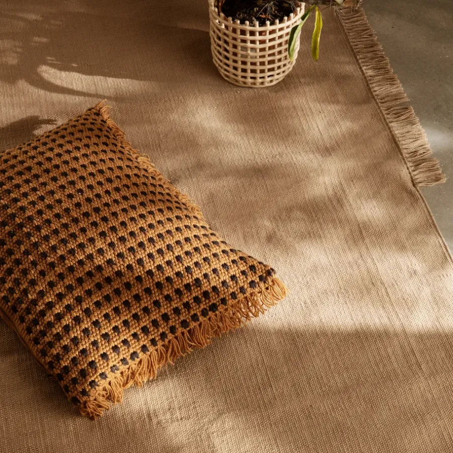 Ferm Living Ceramic gevlochten mand Ø23,5 cm, Cashmere< Opbergmanden