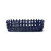 Ferm Living Ceramic gevlochten mand ovaal 15x30 cm, Blauw< Opbergmanden