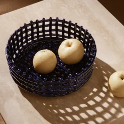 Ferm Living Ceramic gevlochten schaal , Blue< Decoratieve Schalen