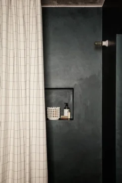 Ferm Living Chambray douchegordijn, Geruit< Douchegordijnen