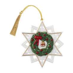 Villeroy & Boch Christmas Classics kersthanger ster, Wit-groen< Kerstdecoraties