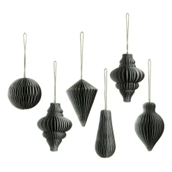 Broste Copenhagen Christmas mix kersthanger 6-pack, Thyme< Kerstdecoraties