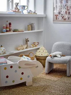 Bloomingville Cillie mand met deksel 28x41 cm, Natuur< Opbergmanden|Opbergoplossingen Voor De Kinderkamer