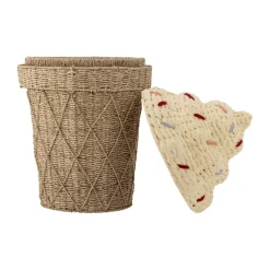 Bloomingville Cillie opbergmand met deksel Ø40 cm, Nature ice cream< Opbergoplossingen Voor De Kinderkamer|Opbergmanden