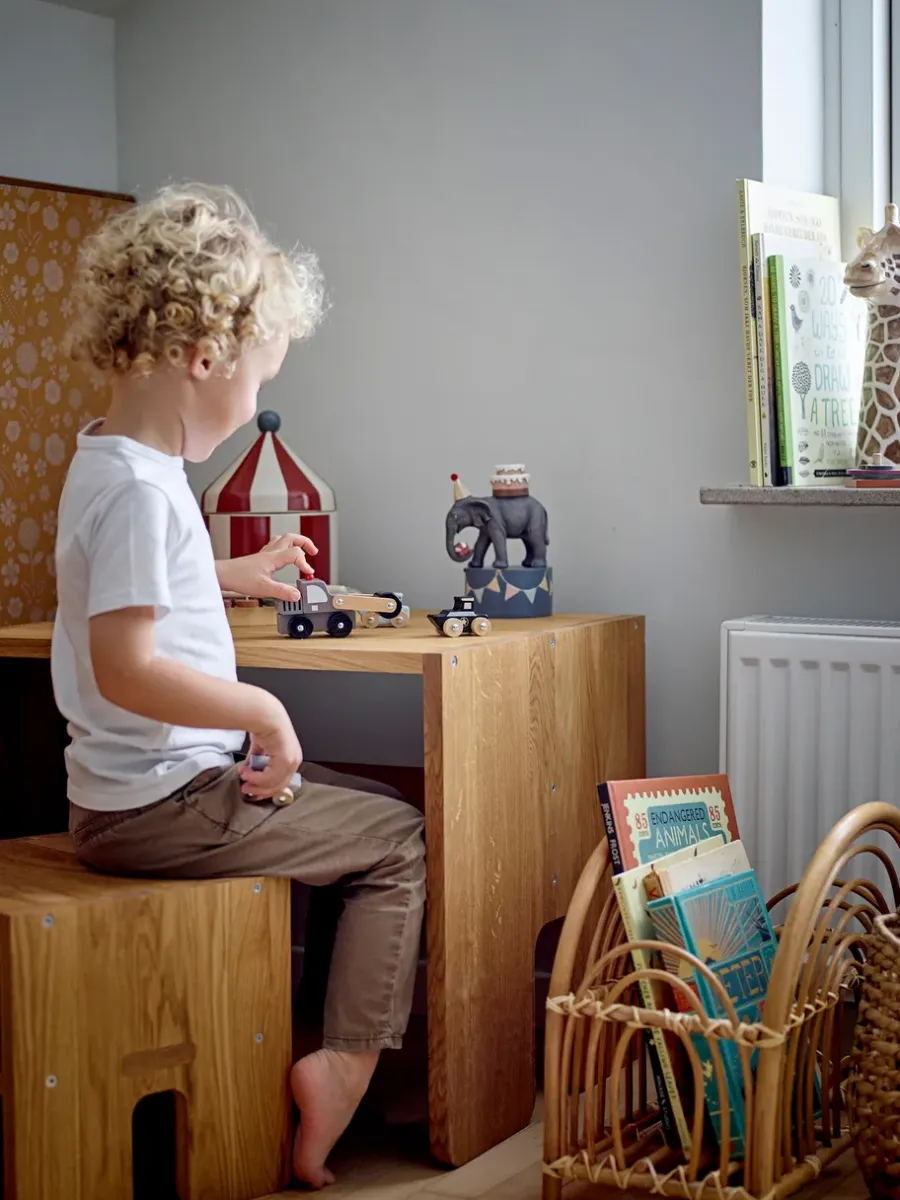Bloomingville Cimmi pot met deksel, Rood< Opbergoplossingen Voor De Kinderkamer|Kinderkamer Interieuraccessoires