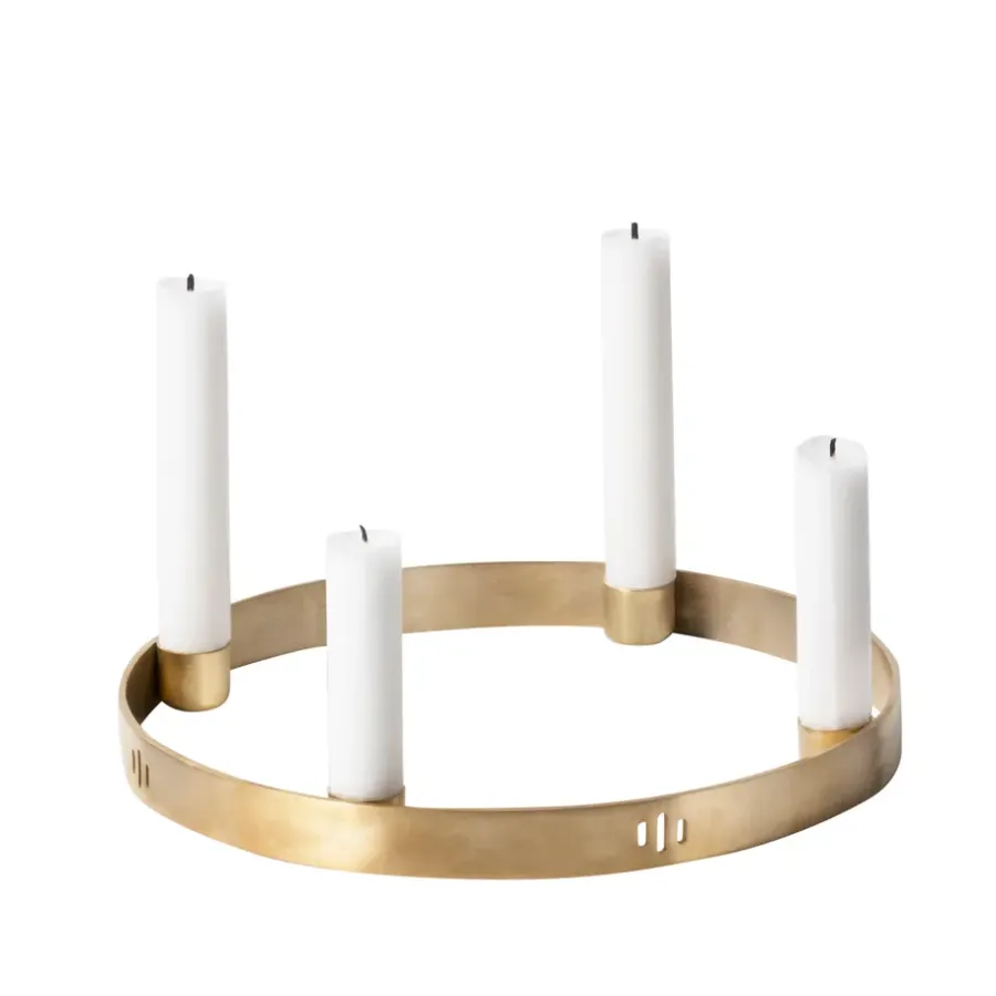 Ferm Living Circle kaarsenhouder messing, klein< Adventskandelaars & -Kaarsen