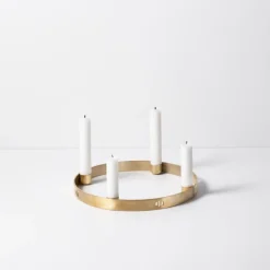Ferm Living Circle kaarsenhouder messing, klein< Adventskandelaars & -Kaarsen