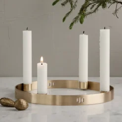 Ferm Living Circle kaarsenhouder messing, klein< Adventskandelaars & -Kaarsen