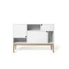 Zweed Citti 6x3 kast, white, onderstel in matgelakt eikenhout< Kasten & Vitrines