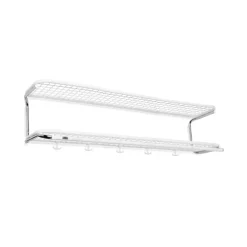 Essem Design Classic 650 hoedenplank, wit/chroom, 2 niveaus, 120 cm< Garderobehaken & Hoedenplanken