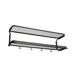 Essem Design Classic 650 hoedenplank, zwart/zwart, 2 niveaus, 100 cm< Garderobehaken & Hoedenplanken