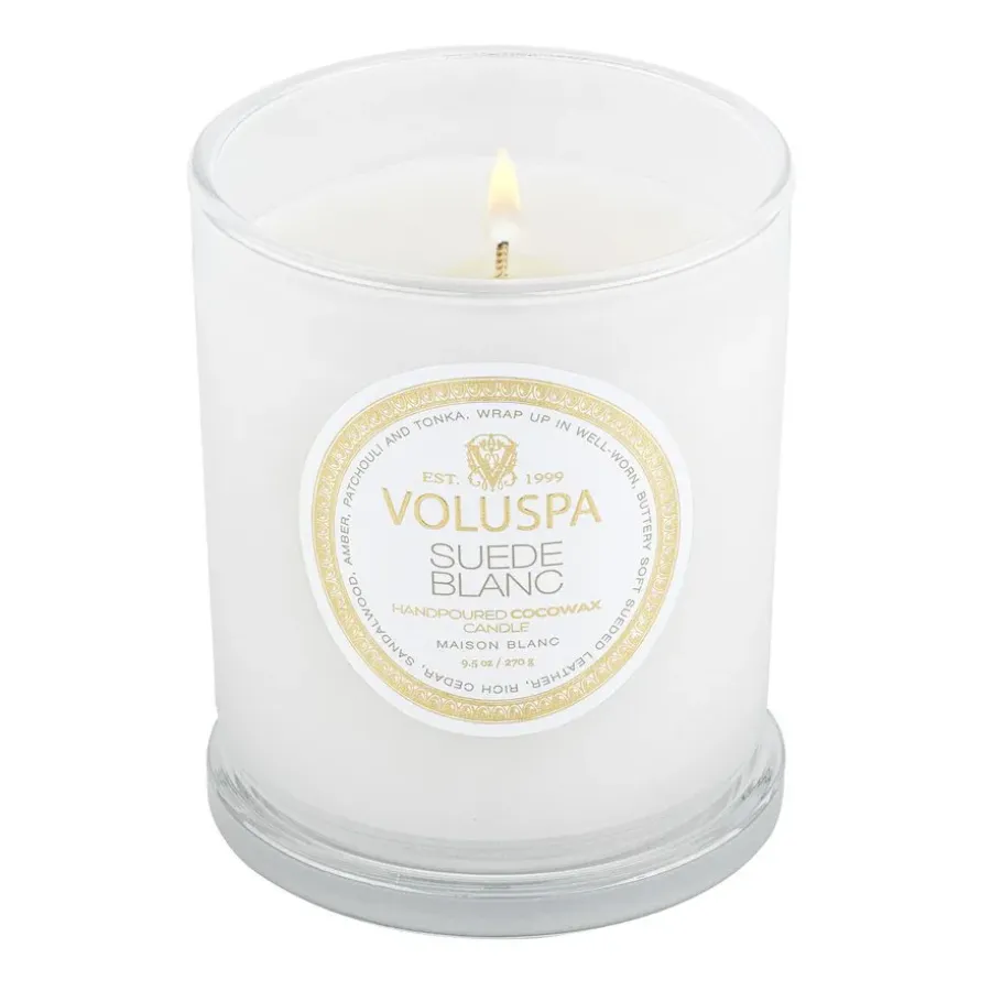 Voluspa Classic Maison Blanc geurkaars 60 uur, Suede Blanc< Geurkaarsen & Aroma Diffusers