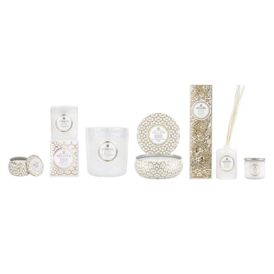 Voluspa Classic Maison Blanc geurkaars 60 uur, Suede Blanc< Geurkaarsen & Aroma Diffusers