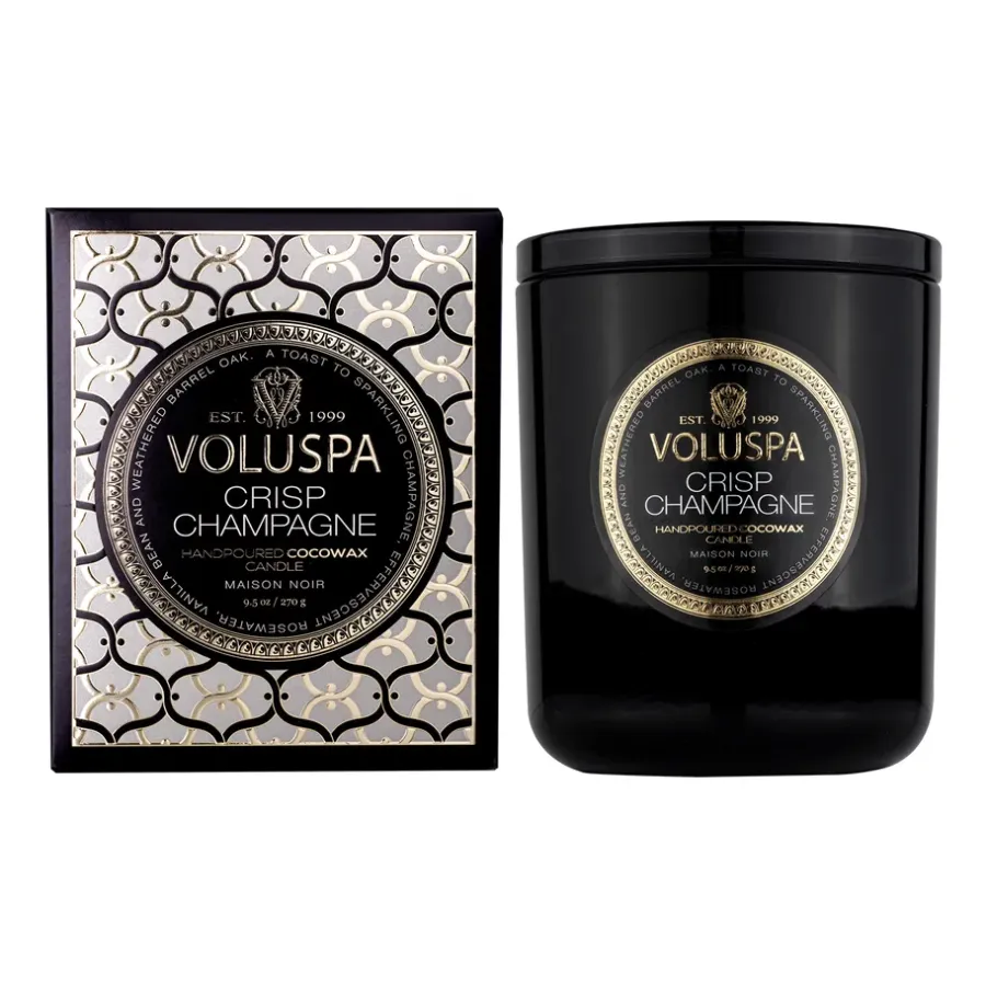 Voluspa Classic Maison Noir geurkaars 60 uur, Crisp Champagne< Geurkaarsen & Aroma Diffusers
