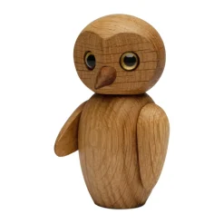 Spring Copenhagen Clever uil decoratie 10 cm, Eik< Houten Beelden