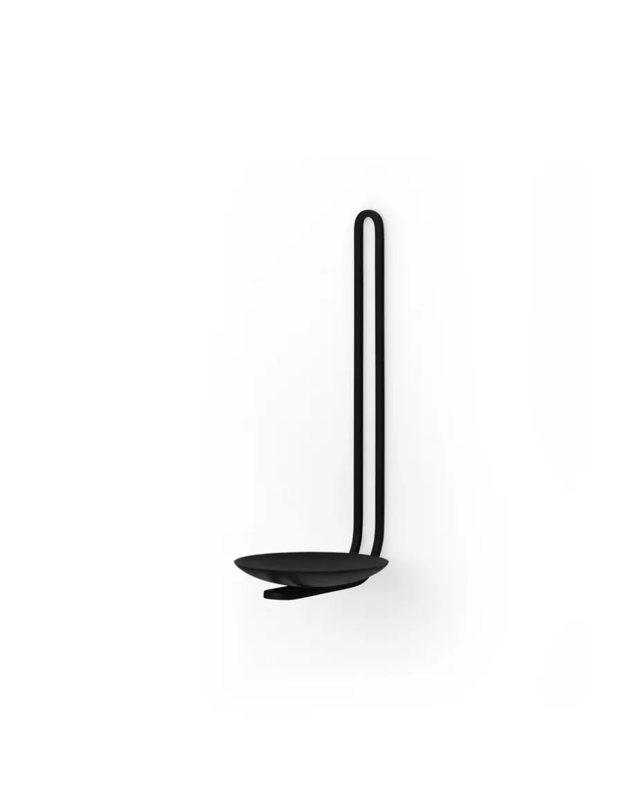 Audo Copenhagen Clip waxinelichtjeshouder wand 20 cm, Zwart< Kandelaars