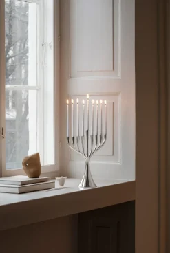 Georg Jensen Cobra Hanukkah kaarsen 18-pack, Wit< Kaarsen