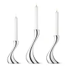 Georg Jensen Cobra kaarsenhouder 3-stuks, roestvrij staal< Kandelaars