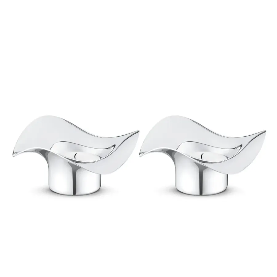 Georg Jensen Cobra waxinelichthouder 2-pack, roestvrij staal< Kandelaars