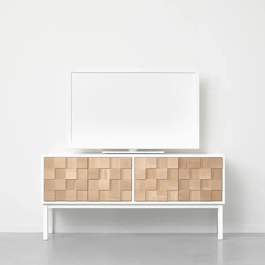 A2 Collect 2016 tv-meubel met poten, Witgeolied eikenhout-wit< Tv- & Mediameubels|Ladekasten & Dressoirs