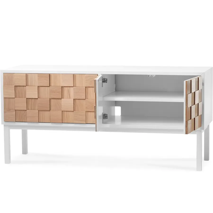 A2 Collect 2016 tv-meubel met poten, Witgeolied eikenhout-wit< Tv- & Mediameubels|Ladekasten & Dressoirs