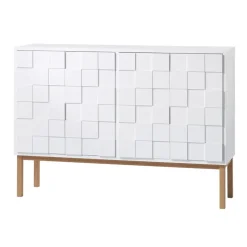 A2 Collect kast 2010 laag, Witgeolied eikenhout< Kasten & Vitrines