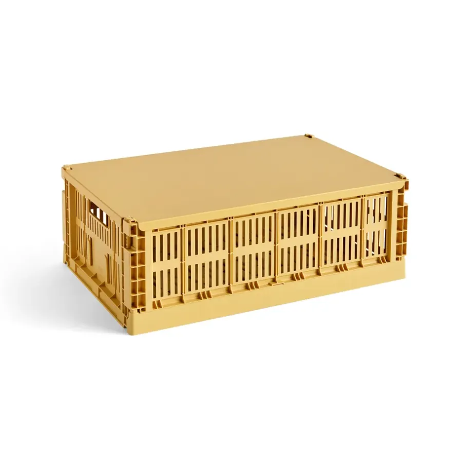 HAY Colour Crate deksel groot, Golden yellow< Opbergmanden