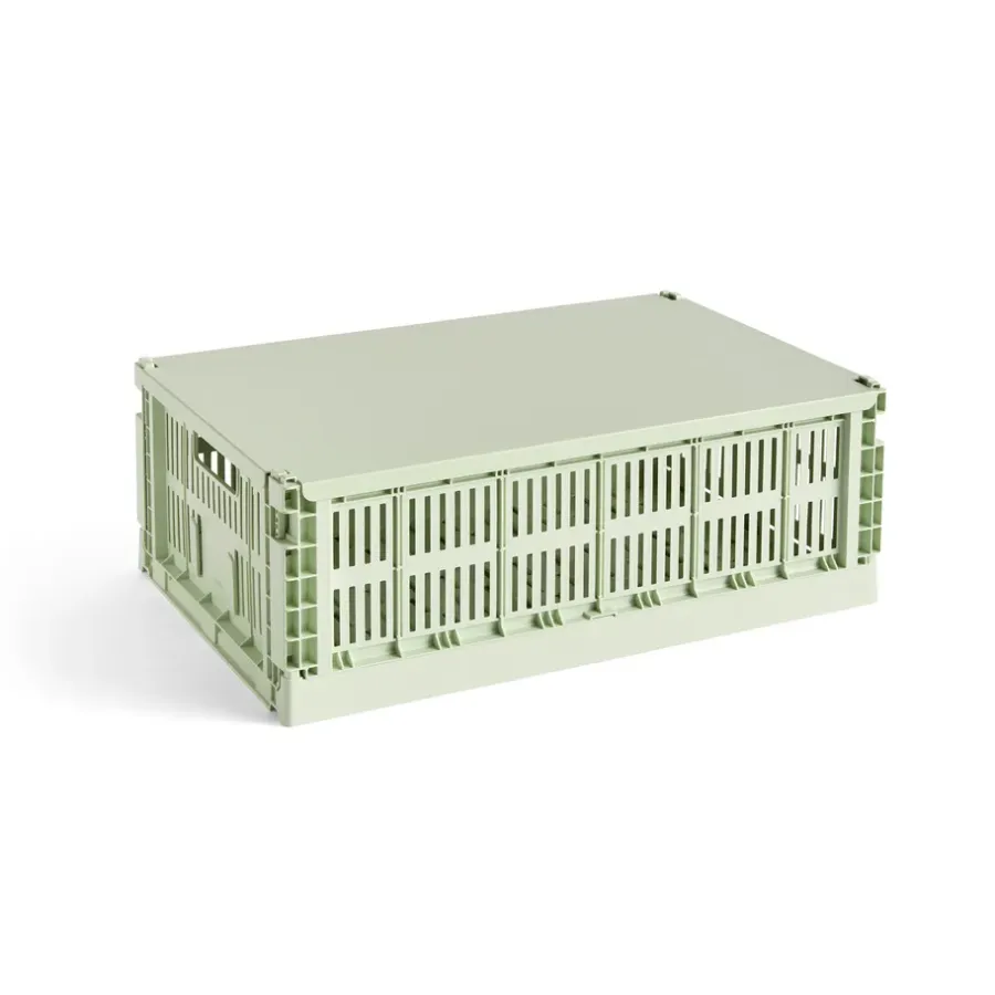 HAY Colour Crate deksel groot, Mint< Opbergmanden