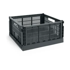 HAY Colour Crate L Square 42x42 cm, Charcoal< Dozen & Boxen