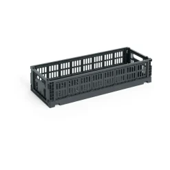 HAY Colour Crate Mini Oblong 13x34,5 cm, Charcoal< Dozen & Boxen