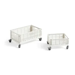 HAY Colour Crate wielen 4-pack, Groot< Opbergmanden