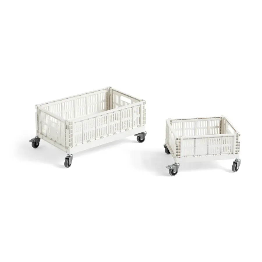 HAY Colour Crate wielen 4-pack, Groot< Opbergmanden