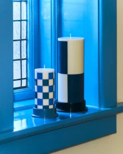 HAY Column Candle blokkaars large 25 cm, Milky green-dark blue< Kaarsen