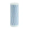 HAY Column Candle blokkaars large 25 cm, Light blue-dusty blue check< Kaarsen