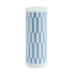 HAY Column Candle blokkaars large 25 cm, Light blue-dusty blue check< Kaarsen