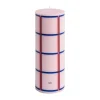 HAY Column Candle blokkaars medium 20 cm, Light pink-red-bordeaux-dark blue< Kaarsen