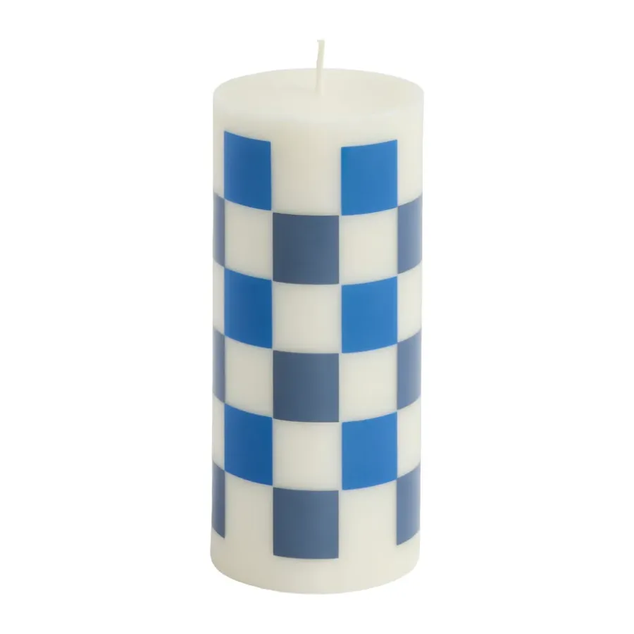 HAY Column Candle blokkaars small 15 cm, Off white-blues< Kaarsen