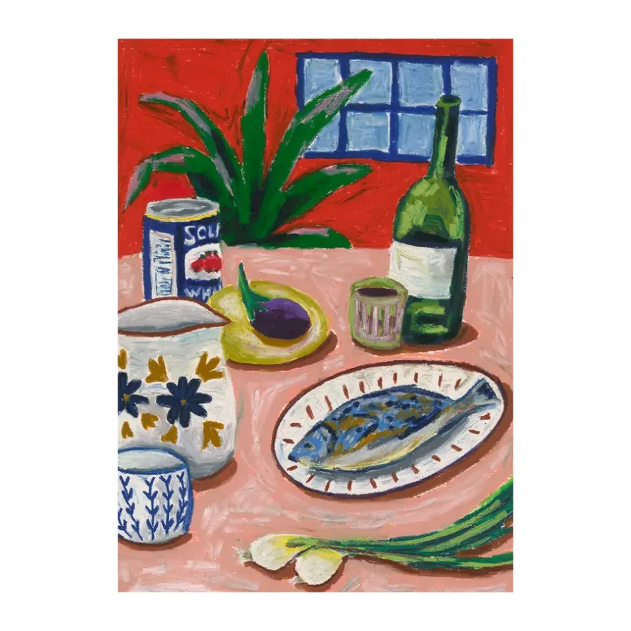Paper Collective Composition with Fish poster, 70x100 cm< Posters