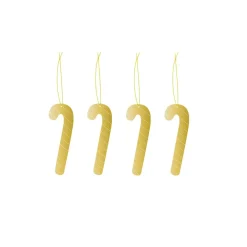 Cooee Design Cooee kersthanger messing 4-pack, Candy cane< Kerstdecoraties
