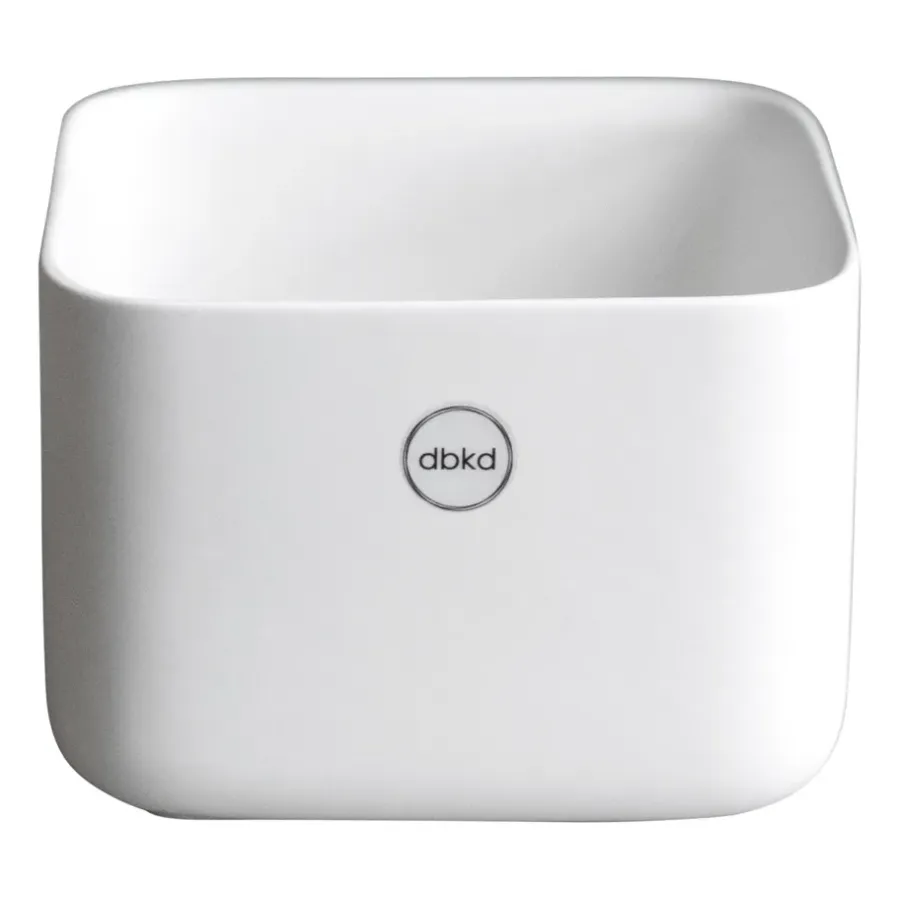 DBKD Cube plant lage pot Ø13 cm, Matte white< Bloempotten