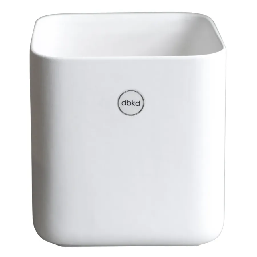 DBKD Cube pot small Ø13 cm, Matte White< Bloempotten