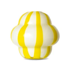 Byon Curlie vaas 20 cm, Geel< Vazen