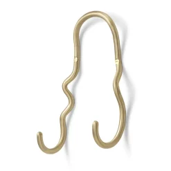 Ferm Living Curvature haak dubbel, Messing< Haken & Hangers