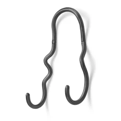 Ferm Living Curvature haak dubbel, Zwart messing< Haken & Hangers
