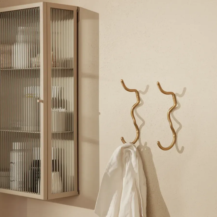 Ferm Living Curvature haak enkel, Messing< Haken & Hangers