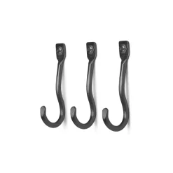 Ferm Living Curvature haak 3-pack, Zwart messing< Haken & Hangers